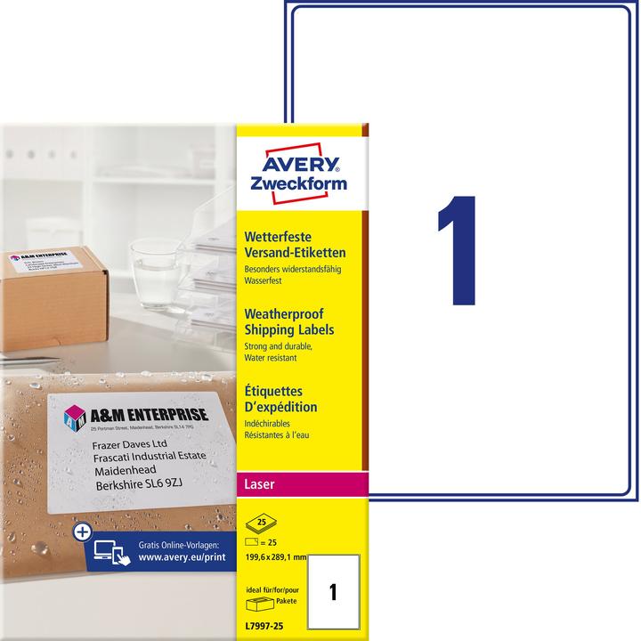 Actual product image Avery Shipping labels