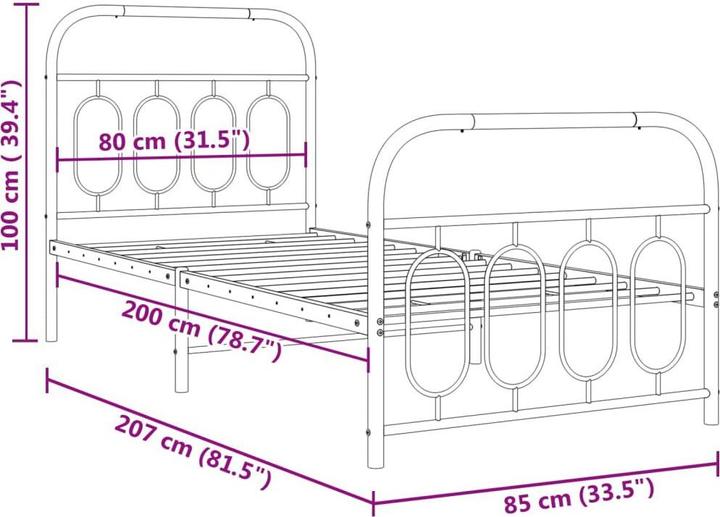 Image du produit vidaXL Bettgestell (80 x 200 cm)