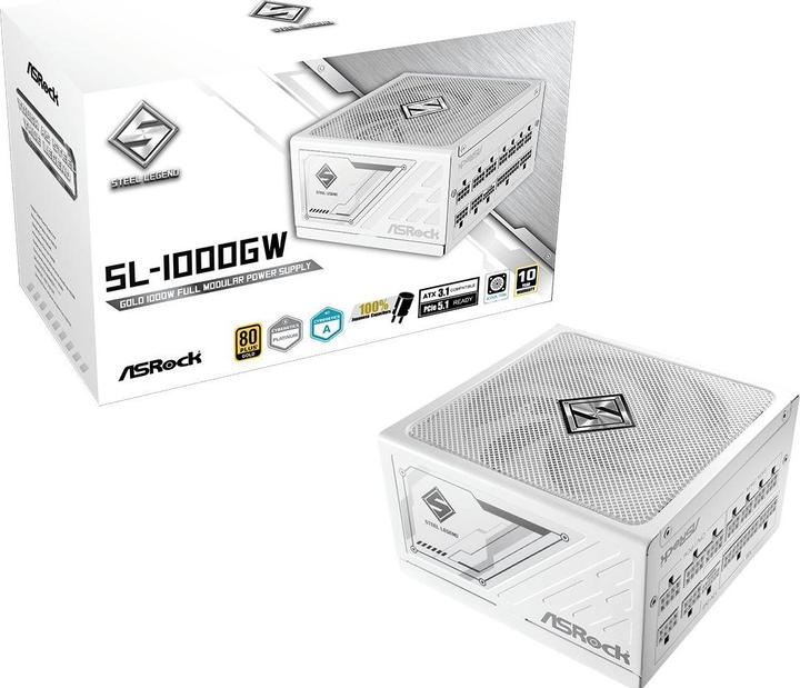 Immagine prodotto AsRock Alimentatore Steel Legend 1000W 80+ Oro Bianco (1000 W)