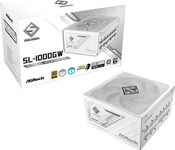 Produktbild AsRock Steel Legend Netzteil 1000W 80+ Gold White (1000 W)