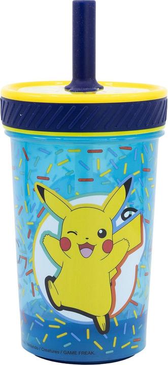 Produktbild Stor Pokémon "Pikachu" - Drop Safe - Auslaufsicherer Becher mit Silikonstrohhalm (370 ml)