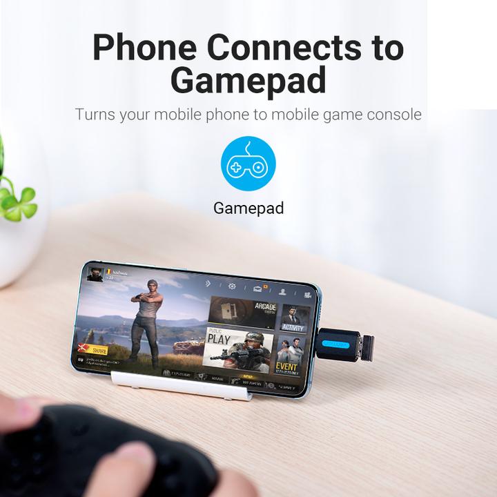 Actual product image Vention USB-C Male to USB 3.0 Female OTG Adapter Black PVC Type (USB-A)