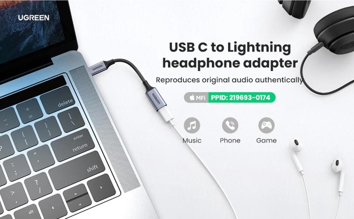 Produktbild Ugreen USB C – Lightning Adapter (USB Typ C, Lightning)