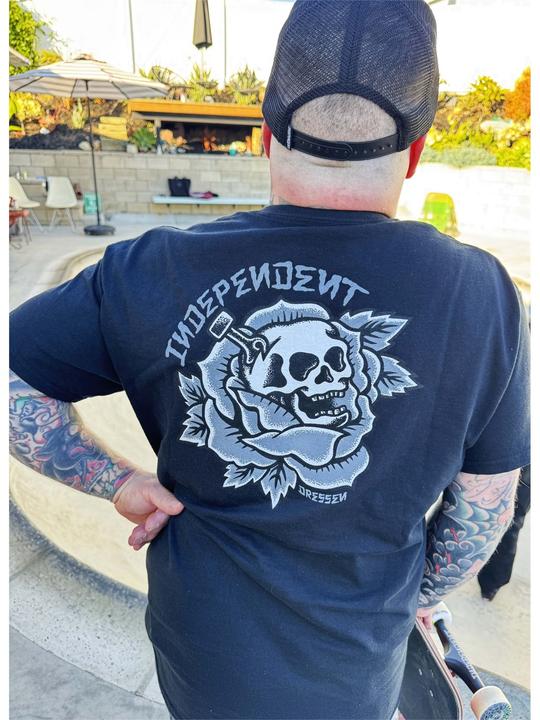 Actual product image Independent Dressen Skull Rose Heavyweight T-Shirt (L)