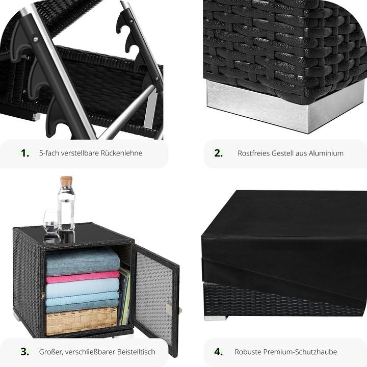 Actual product image tectake 2 sunbeds (184 cm)