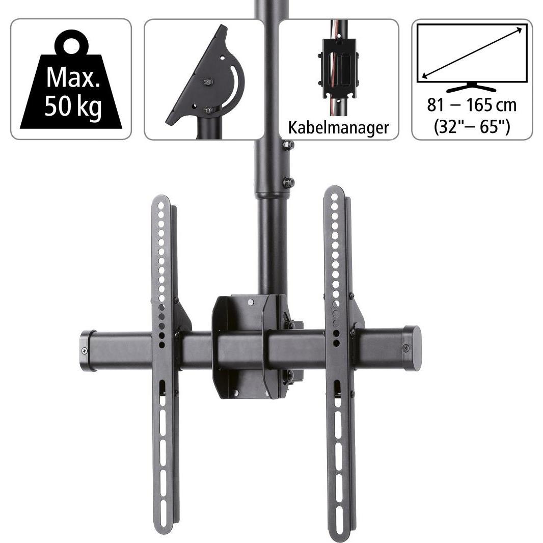 Thumbnail - Hama TV-Deckenhalterung (Decke, 65", 50 kg), TV Wandhalterung, Schwarz