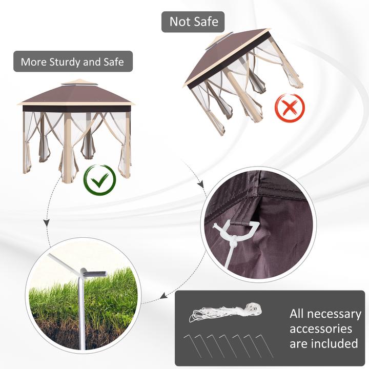 Actual product image Outsunny Folding pavilion with carrier bag (405 cm, 405 cm)