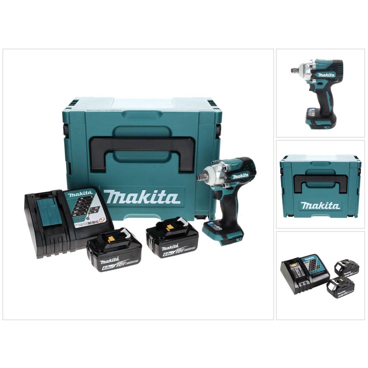 Thumbnail - Makita, Bohrmaschine + Akkuschrauber, DTW 300 RGJ Akku Schlagschrauber 18 V 330 Nm 1/2" Brushless + 2x Akku 6,0 Ah + Lad...