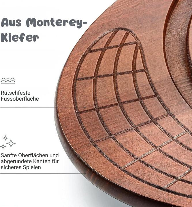 Image du produit Hermex Kinder-Balanceboard aus Holz mit Labyrinth-Spiel Balancierbrett Wippe
