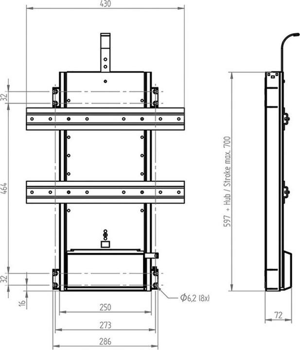 Produktbild Venset TV Einbau-Lift TS700A, 60x40x7.2cm (Tisch, 65 kg)