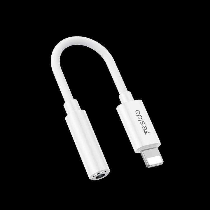 Actual product image Yesido Lightning to 3.5mm Aux Female Audio Adapter, 30cm - White (Lightning, 3.5mm jack)
