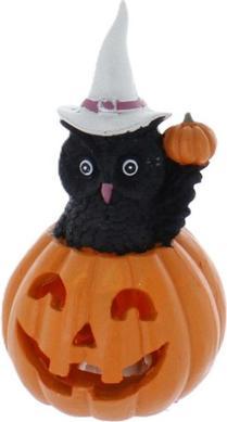 Produktbild MICA Living Eule im Kürbis mit LED - ca. 8,5 x 8,5 x 15,8 cm