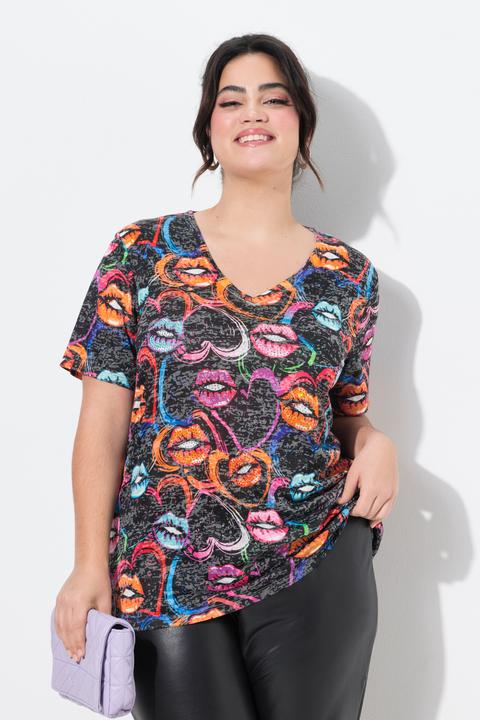 Produktbild Angel of Style T-Shirt, Komfort Fit, Kussmund-Muster (56)