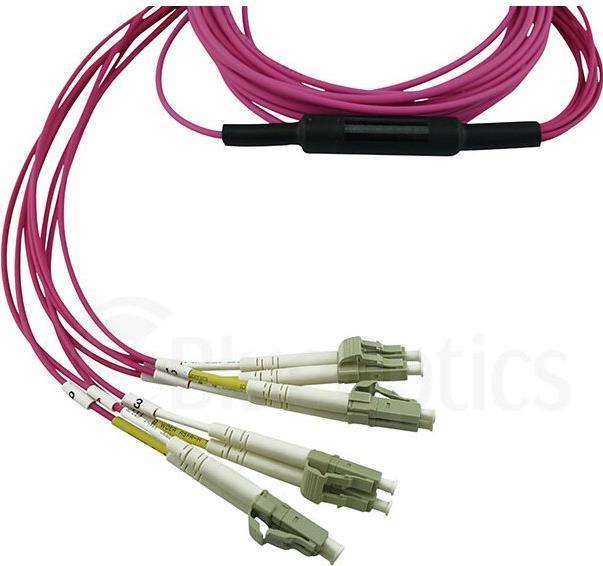 Actual product image BlueOptics NetApp X66205-7.5 compatible MPO-4xLC multimode OM4 patch cable 7.5 metres (S/STP, CAT6, 7.50 m)