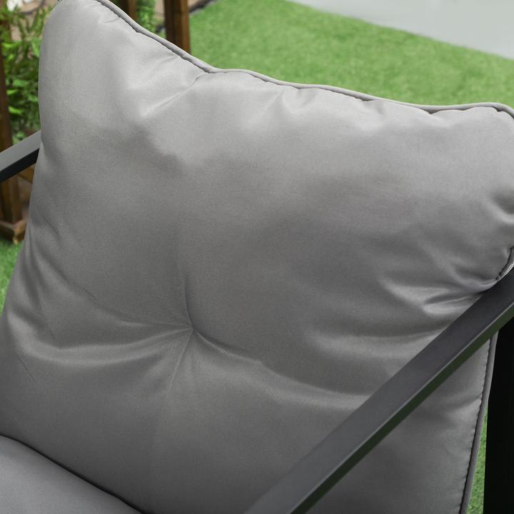 Immagine prodotto Outsunny Gartenmöbel-Set Stahl, Polyester Grau+Schwarz