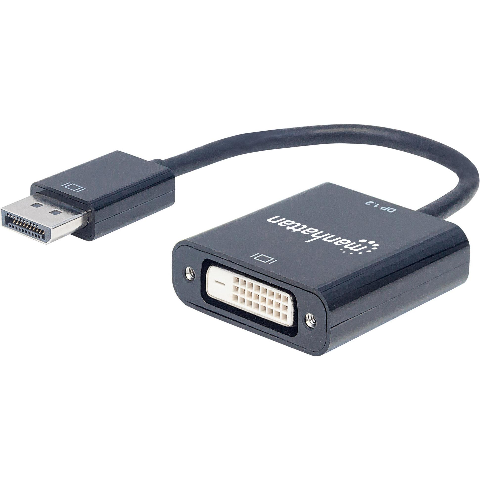 Manhattan DisplayPort zu (DVI, 23 cm), Data + Video Adapter, Schwarz