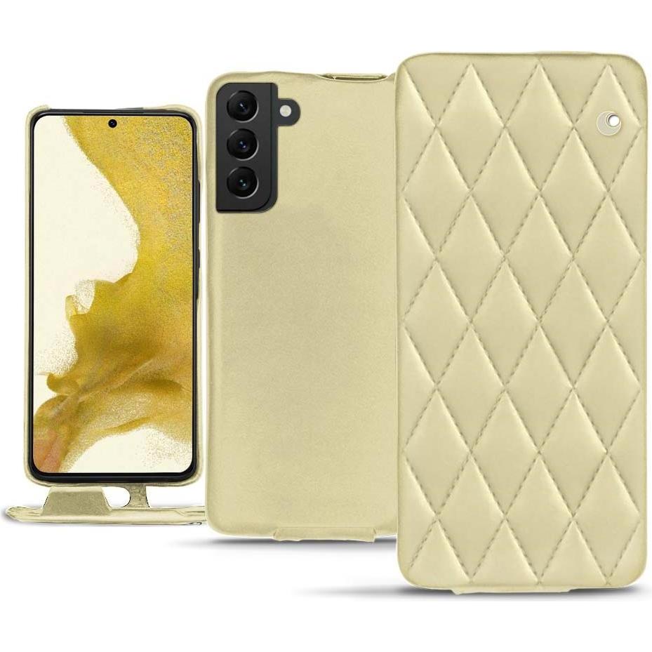 Noreve Lederschutzhülle vertikal (Samsung Galaxy S22), Smartphone Hülle, Beige