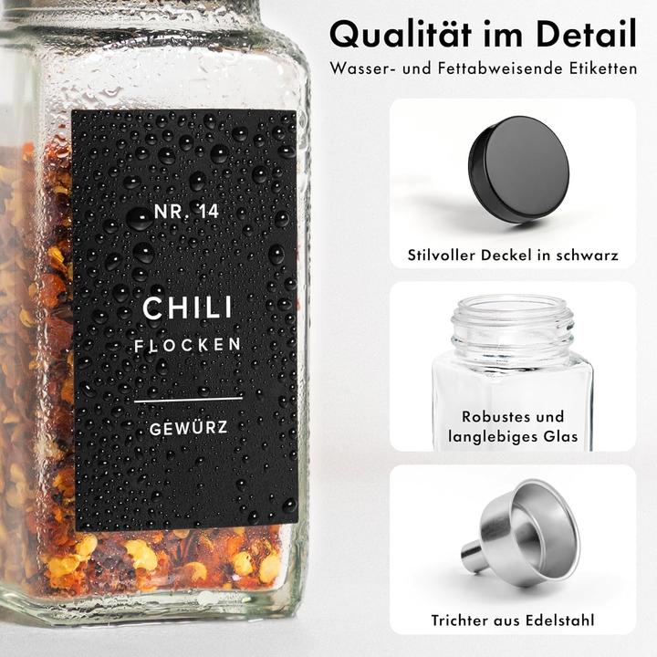 Image du produit Edelhaus 24-teiliges Gewürzgläser-Set mit Streueinsatz (Différentes épices, Herbes aromatiques)