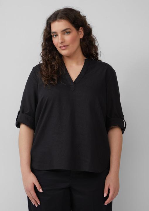 Produktbild S.Oliver Bluse Leinenmix-Bluse mit Turn-up (46)
