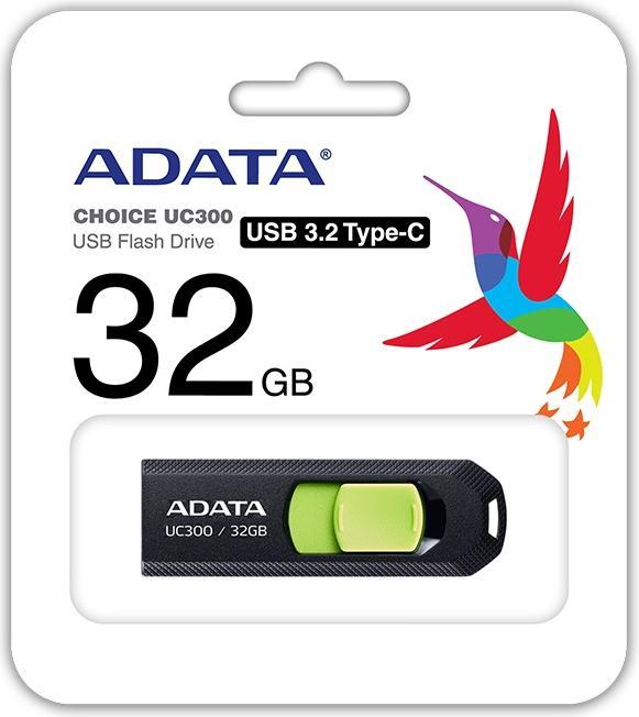 Image du produit Adata USB 32GB UC300 bkgn 3.2 Interface USB Type C USB 3.2 Gen 1 (32 Go, USB-C)