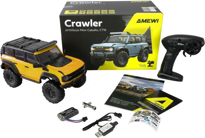 Produktbild Amewi RC Crawler Mini-Cabalo AMXRock 4WD 1:16 RTR gelb
