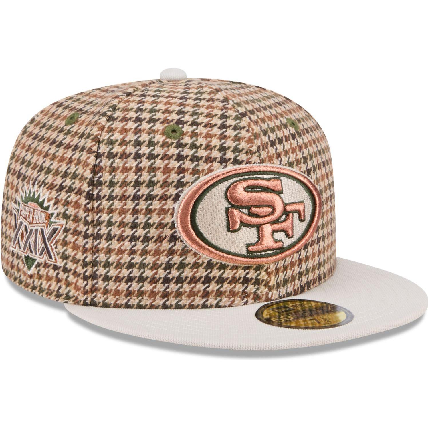 New Era, Herren, Cap, 59Fifty Cap HOUNDSTOOTH San Francisco 49ers - 7 1/8, Beige, (7 1/8)