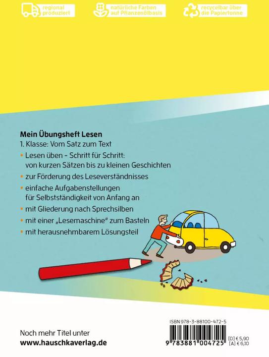 Produktbild Mein Übungsheft Lesen - 1. Klasse: Vom Satz zum Text, A5-Heft (Deutsch, Mascha Greune, Agnes Spiecker, 2021)