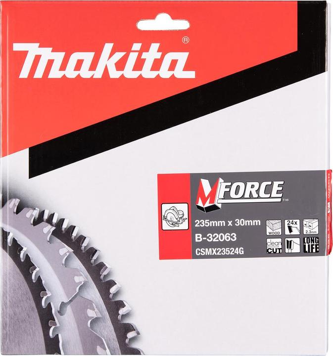 Productafbeelding Makita M-FORCE cirkelzaagblad voor hout 235 x 30 x 2,3 mm 24 tanden ( B-32063 )