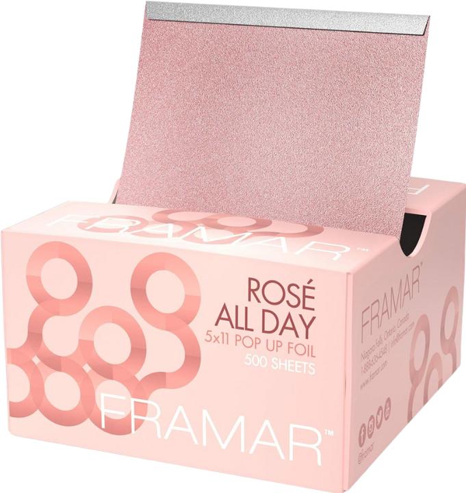 Framar Rose Embossed Pop Up Hair Foil for Highlighting and Coloring Hair 500 Sheets