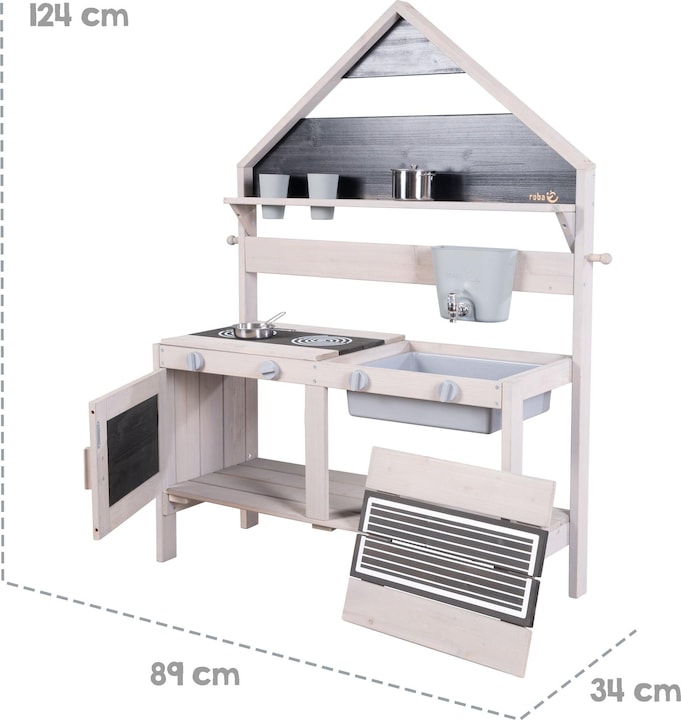 Image du produit Roba Cuisine d'extérieur pour jouer et faire de la boue à l'image d'une maison