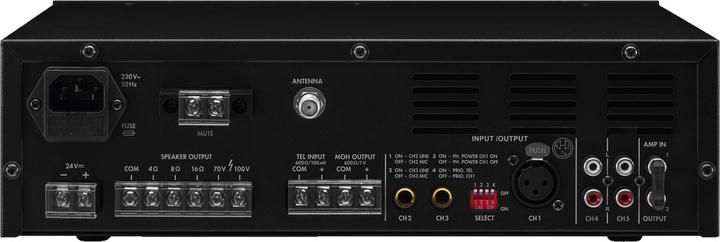 Produktbild Monacor ELA-Mono-Class-D-Mischverstärker 120 W, MP3, USB/SD, FM, DAB+, BT (Röhren-Verstärker)