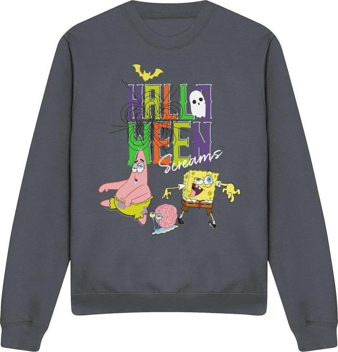 Actual product image Spongebob Squarepants Unisex Adult Screams Halloween Sweatshirt (S)
