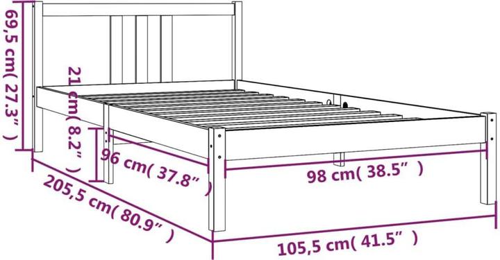Actual product image vidaXL Bettrahmen (100 x 200 cm)