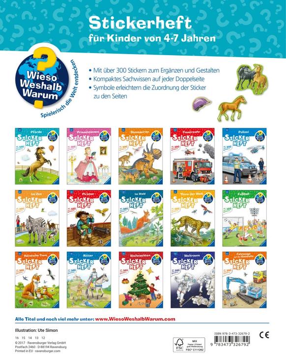 Immagine prodotto Ravensburger Pferde (Tedesco, Ute Simon, 2017)