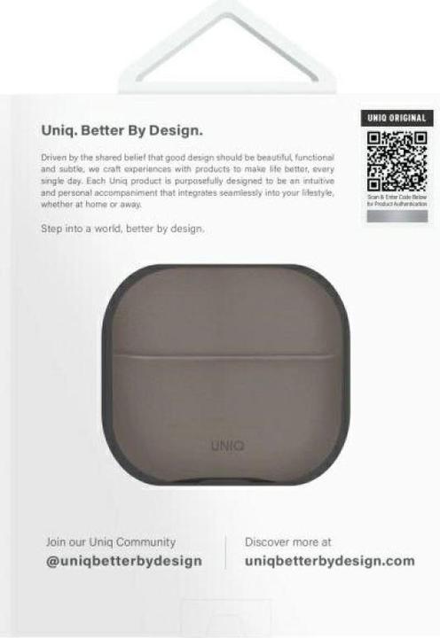 Actual product image Uniq case Lyden DS AirPods 4 flint grey (Headphone sleeve)