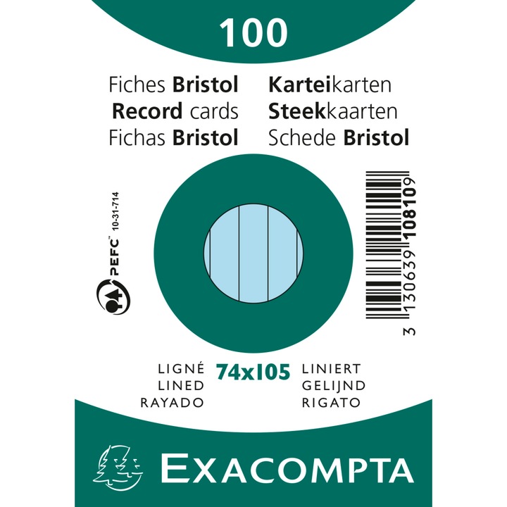 Actual product image Exacompta Index cards (74 x 105 mm, 205 g/m², 100 x)