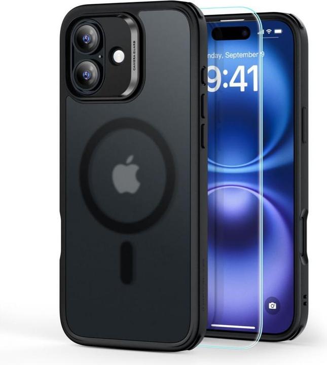 Produktbild ESR Classic Hybrid Halolock Magsafe & Tempered Glass Iphone 16 Frosted Black (Apple iPhone 16)