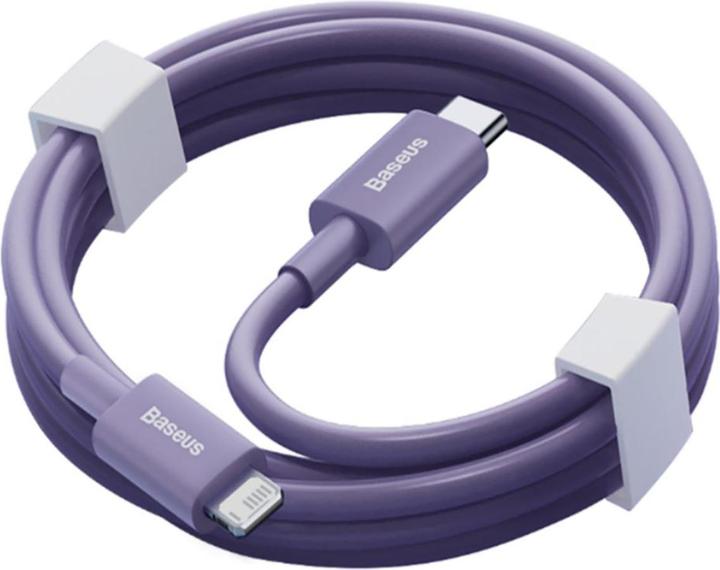 Actual product image Baseus USB-C fast charging / data transfer cable - Lightning PD 20W 1m Superior Series - purple (1 m, USB 2.0, 20 W)