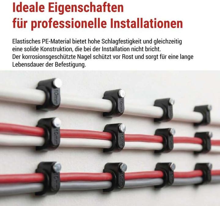 Produktbild Emos Kabelschelle 10 mm, schwarz, 50 Stk