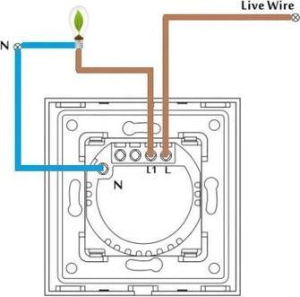 Produktbild Spring One Gang, One Way Touch Switch, Glass Black