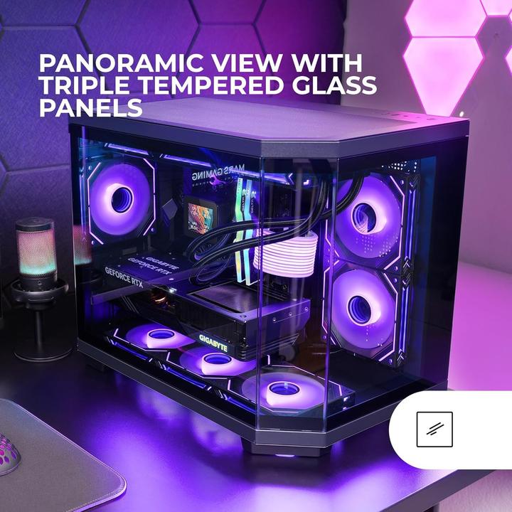 Actual product image Mars Gaming Boitier Mini Tour Micro Atx Mc-3tcorem Avec Panneaux Vitrés (Noir) (mATX, Mini-ITX)