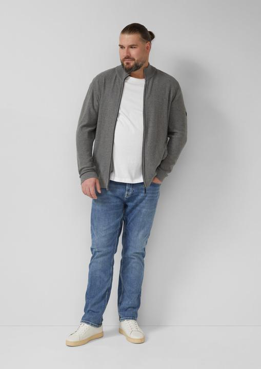 Produktbild s.Oliver Strickjacke Strickjacke aus Baumwolle mit Troyerkragen (4XL)