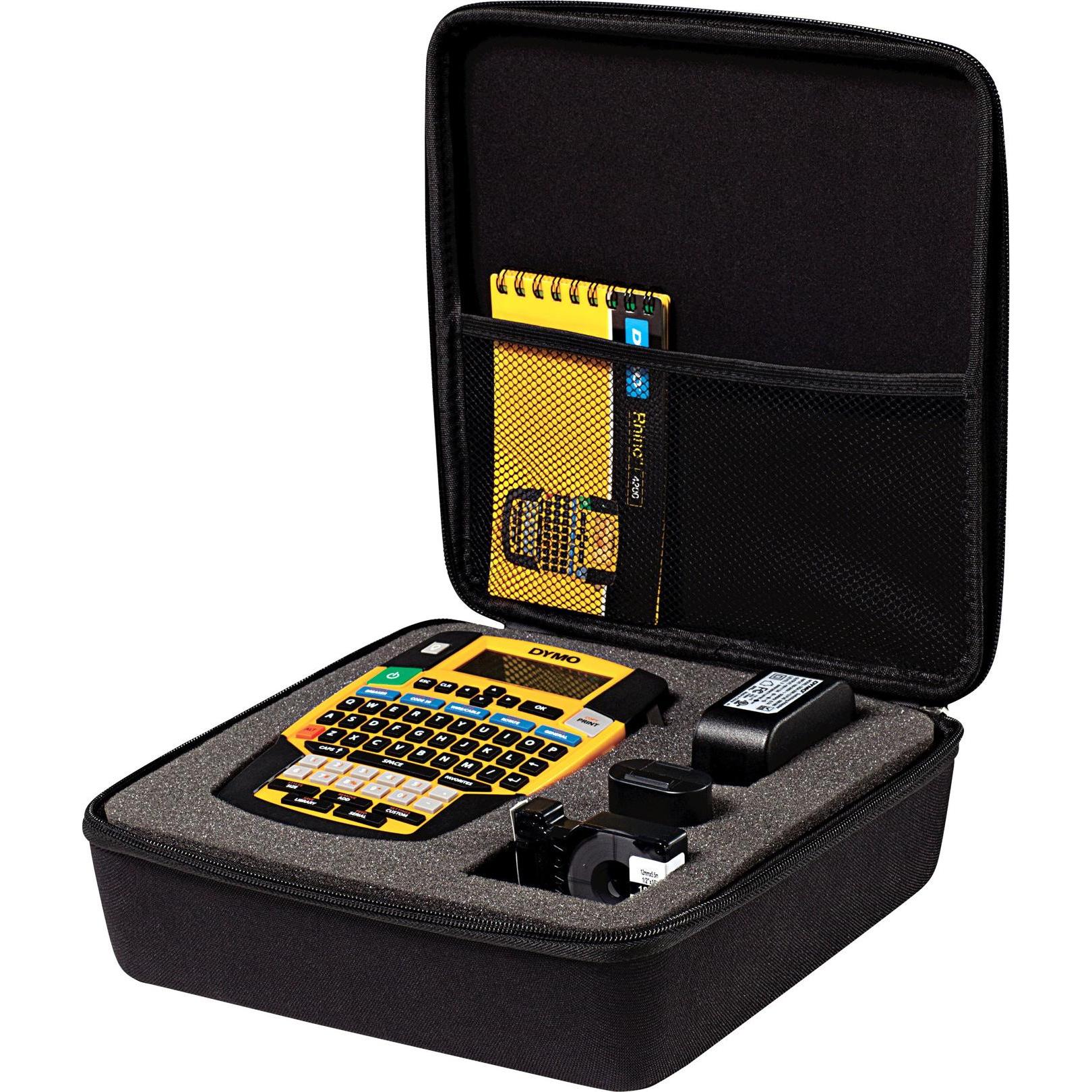 Dymo Stampante di etichette Rhino 4200 a trasferimento termico senza fili QWERTY (180 dpi), Stampante di etichette, Giallo, Nero