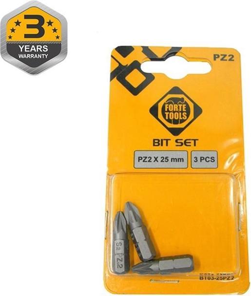 Produktbild Forte tools SCREWDRIVER BIT PZ2X25MM 3PCS