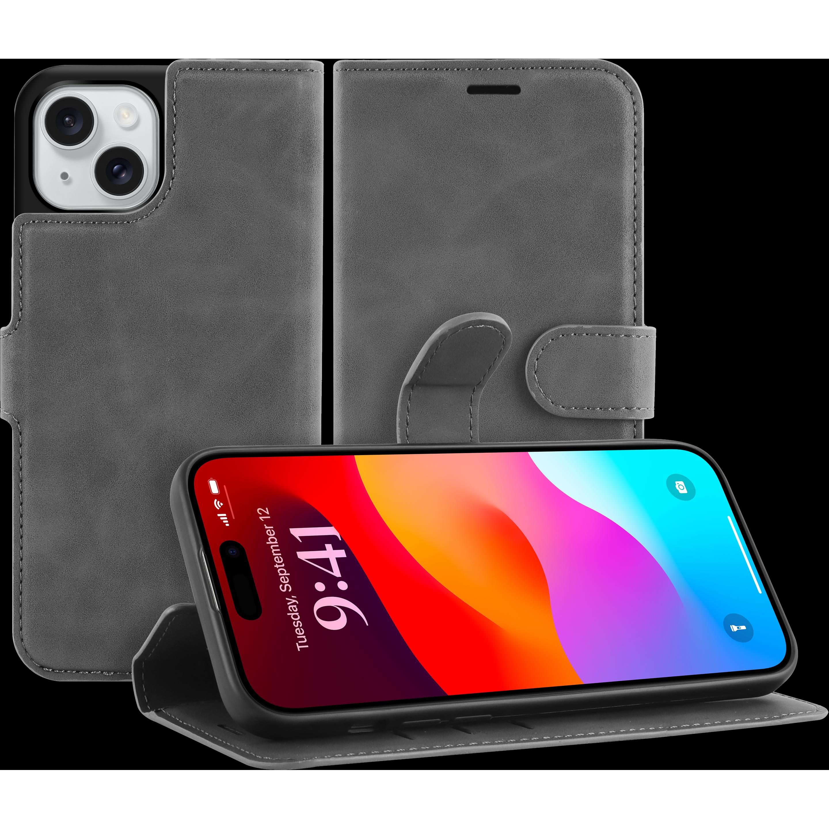 Cazy Premium-Geldbörsen-Etui für iPhone 15 Plus, Magnetisches Geldbörsen-Etui, Kartenfächer, Ständer - (Apple iPhone 15 ...
