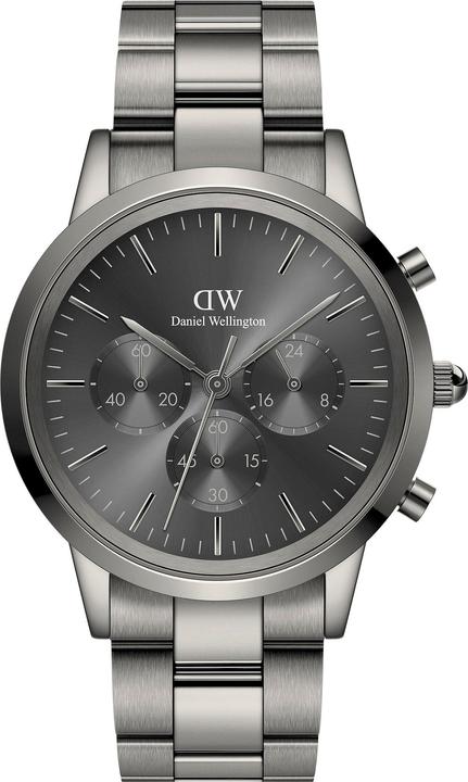 Actual product image Daniel Wellington Iconic Chronograph Link Anthracite Sunray (Chronograph, 42 mm)