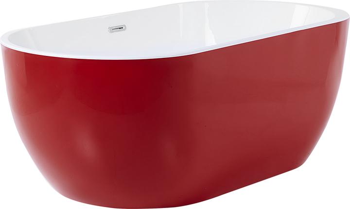 Actual product image Beliani Bath tub free-standing red oval 160 x 75 cm NEVIS (203 l, 160 cm, 75 cm)