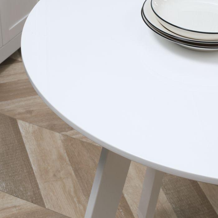 Actual product image Swisshandel24 Dining table Round kitchen table Side table Dining room table with bevelled legs for kitchen dining (72 x 75 cm)