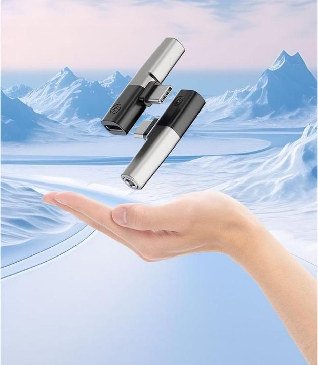 Actual product image PowerGuard 2-in-1 USB-C 3.5mm Headphone DAC Splitter & Charge