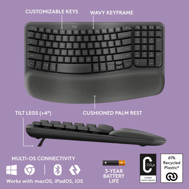 Actual product image Logitech Wave Keys for Business (CH, Wireless)